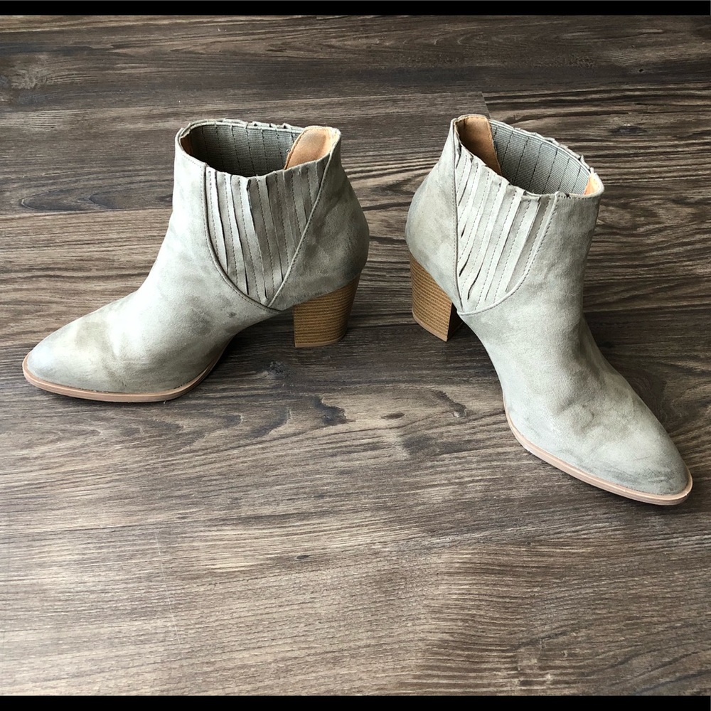 Green high heel booties